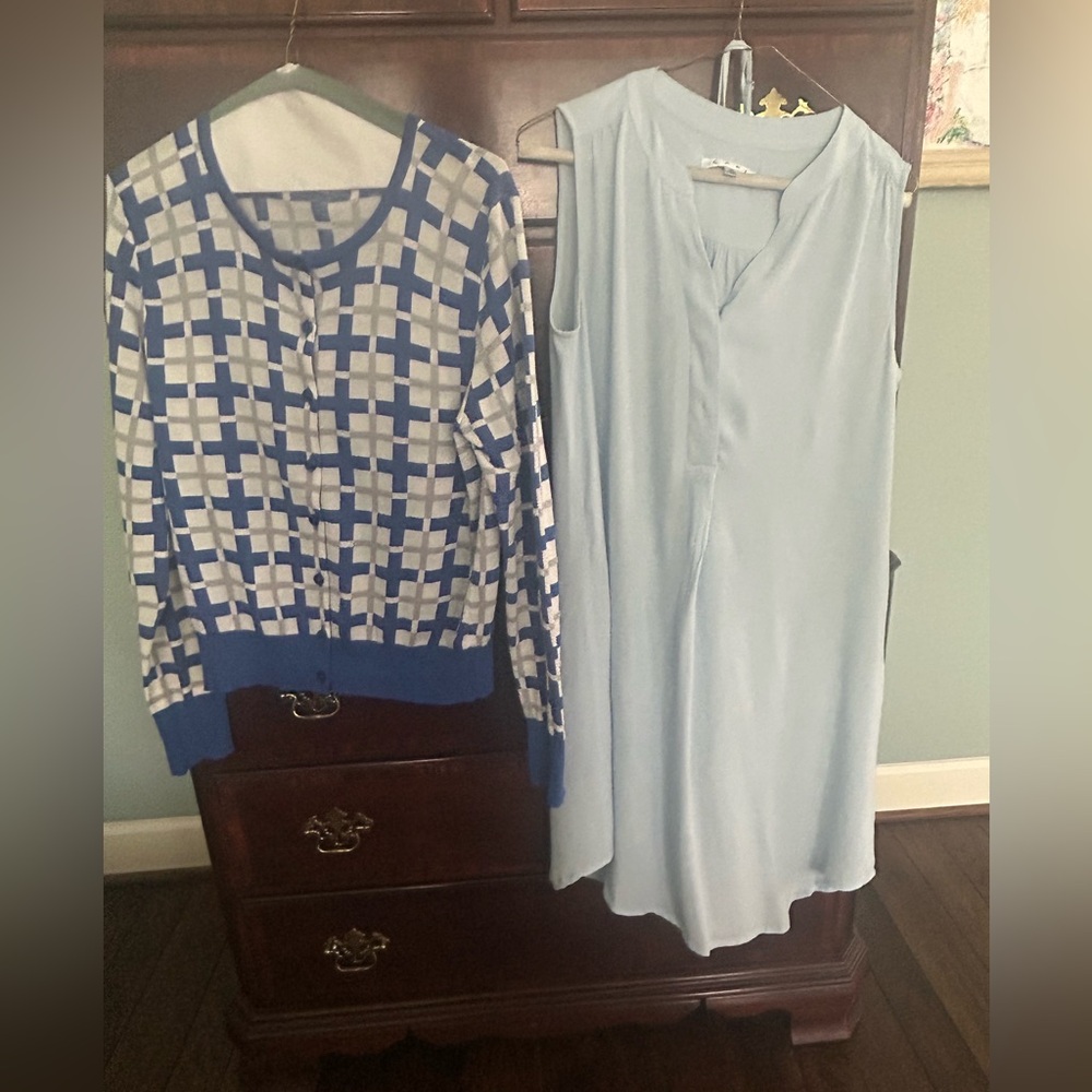 Blue,White and Gray Women's Sweater - Picture 6 of 6